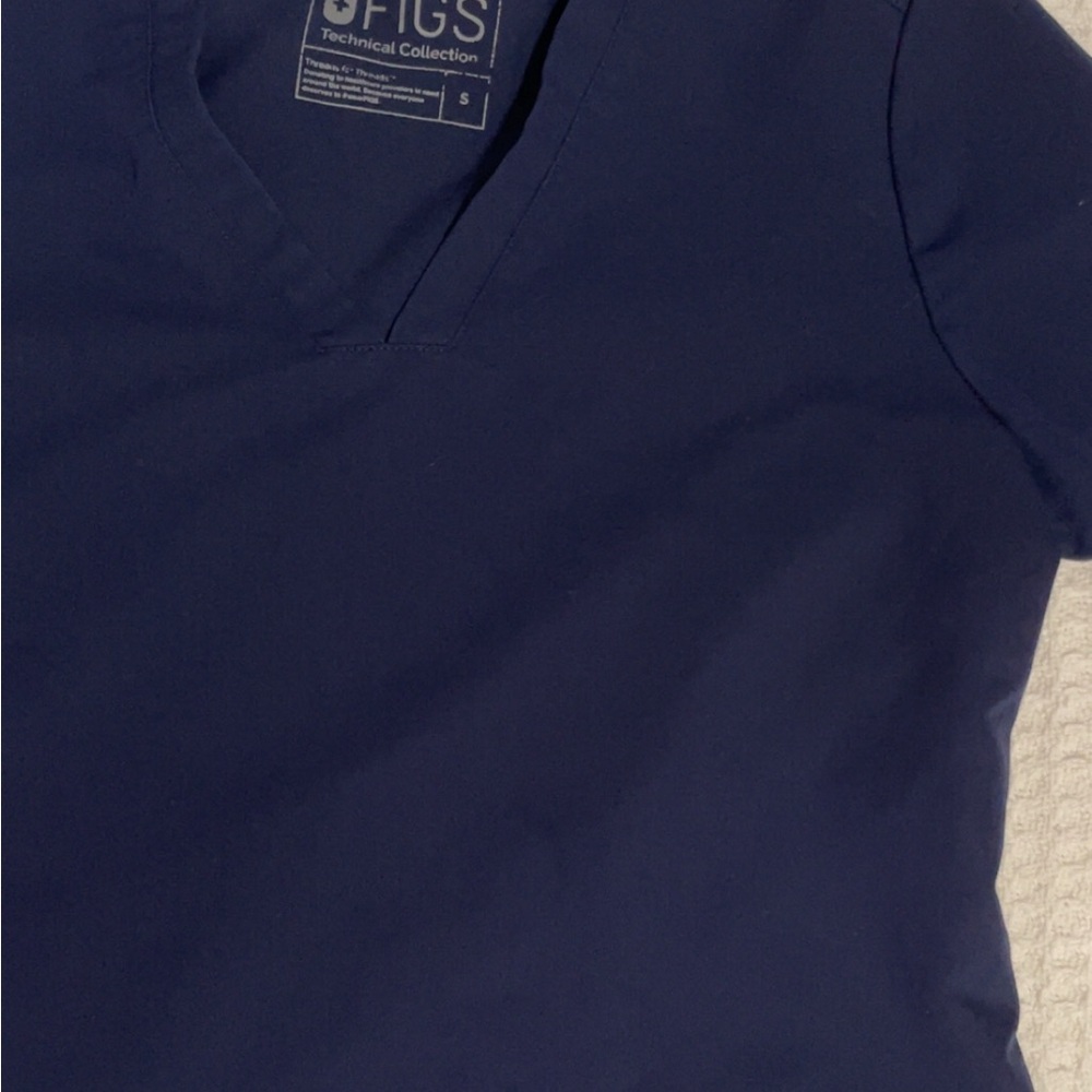 Figs Deep Blue V-Neck Scrub Top